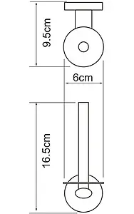 Держатель туалетной бумаги Wasserkraft Rhein хром 6297, 3