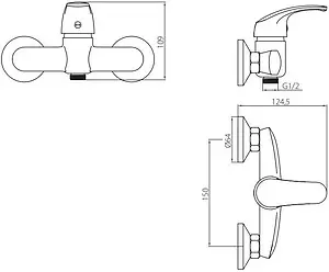 Смеситель для душа Damixa Palace One хром 412000000, 2