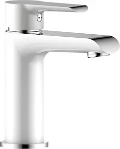 Смеситель для раковины Rossinka белый/хром W35-12 Смеситель для раковины Rossinka белый/хром W35-12, 1