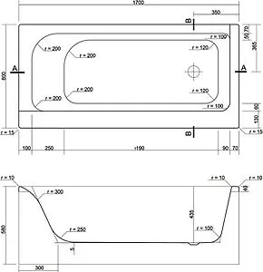 Ванна акриловая Cersanit Smart 170x80 L P-WP-SMART*170-LNL, 3