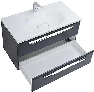 Тумба-умывальник подвесная Cezares Eco 90 Grafito ECO-900-2C-SO-GR-P+CZR-900/480-LV-MR-ECO Тумба-умывальник подвесная Cezares Eco 90 Grafito ECO-900-2C-SO-GR-P+CZR-900/480-LV-MR-ECO, 4
