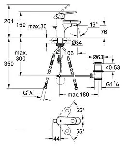 Смеситель для раковины Grohe Europlus II хром 33155002 Смеситель для раковины Grohe Europlus II хром 33155002, 2