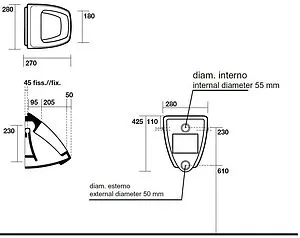 Писсуар со скрытым подводом воды Kerasan Comunita белый 333001, 2