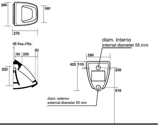 Писсуар со скрытым подводом воды Kerasan Comunita белый 333001