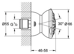 Душевая форсунка Grohe Movario 70 хром 28517000 Душевая форсунка Grohe Movario 70 хром 28517000, 2