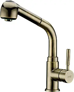 Смеситель для кухни с выдвижным изливом Wasserkraft светлая бронза A8237, 1