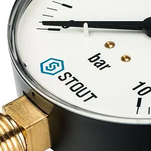Манометр радиальный Stout 100мм 10 бар ½&quot; SIM-0010-101015, 4