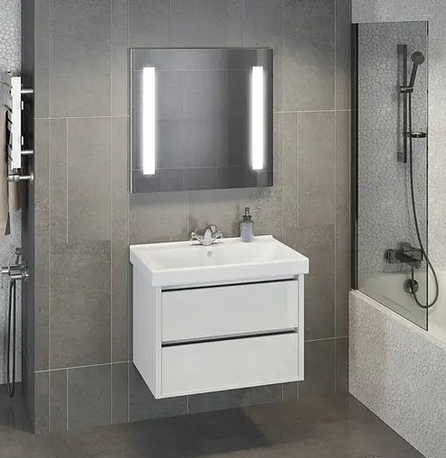 Зеркало с подсветкой Comforty Жасмин 75 белый