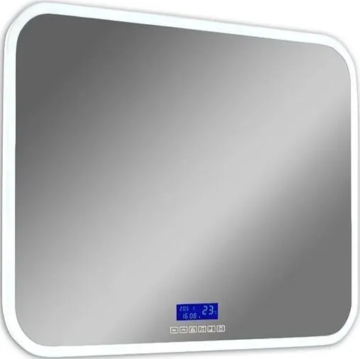 Зеркало с подсветкой Continent Demure Led 90x70 с музыкальным блоком, с подогревом белый ЗЛП448