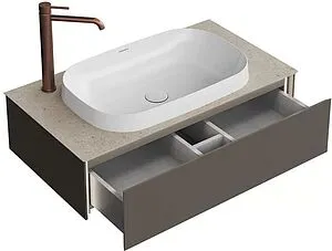 Тумба-умывальник подвесная Kerama Marazzi Magica 90 вечерний серый матовый MA.90.1\EGR.M+MA.wbi.65+, 4