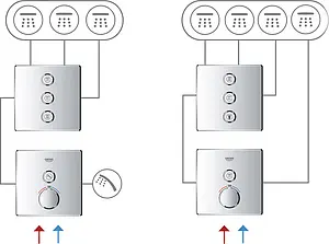 Вентиль переключающий на 3 потребителя Grohe Grohtherm SmartControl хром 29122000, 3