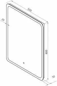 Зеркало с подсветкой Continent Bruno Led 80x60 белый ЗЛП163, 2