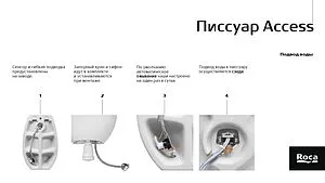Писсуар с сенсорным смывом от сети Roca Access белый ZRU9310181 Писсуар с сенсорным смывом от сети Roca Access белый ZRU9310181, 5
