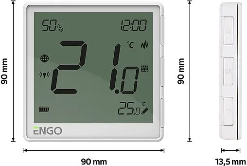 Беспроводной комнатный терморегулятор ZigBee ENGO белый EONE-BATW