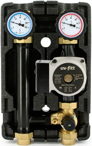 Насосный модуль с 3-х ходовым смесительным клапаном и сервоприводом 1&quot;в х 1&quot;в Uni-Fitt 492S2503 с насосом Uni-Fitt GTO 25-6S