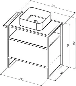 Тумба-умывальник напольная Allen Brau Priority 70 антрацит 1.31001.AM+, 2
