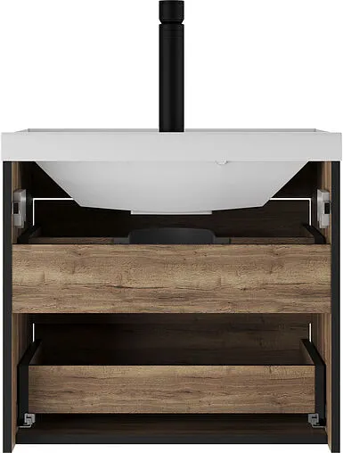 Тумба-умывальник подвесная Домино Alfa 60 дуб галифакс табак DA6102T+4670142930044