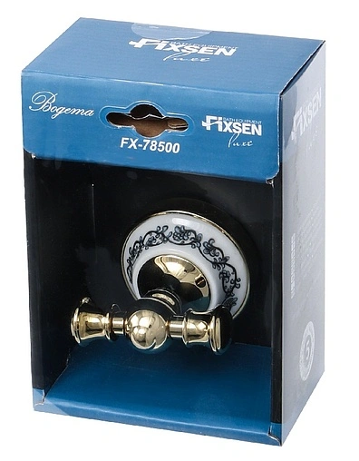 Крючок двойной Fixsen Bogema gold золото/белый с рисунком FX-78505AG