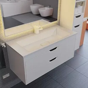 Тумба под умывальник подвесная Uperwood UPD Modul 95 белый с графитовыми вставками 2930205356 Тумба под умывальник подвесная Uperwood UPD Modul 95 белый с графитовыми вставками 2930205356, 3