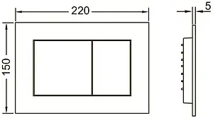 Клавиша смыва для унитаза TECEnow 9240417 белый матовый Клавиша смыва для унитаза TECEnow 9240417 белый матовый, 2