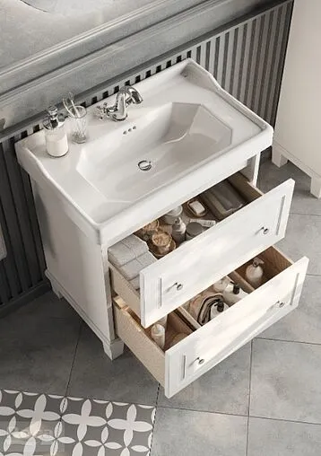 Тумба-умывальник напольная Roca Carmen 80 белый матовый ZRU9307845+3270A0000