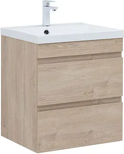 Тумба-умывальник подвесная Aquanet Нота New 60 дуб светлый 00334197+00204117 Тумба-умывальник подвесная Aquanet Нота New 60 дуб светлый 00334197+00204117, 1