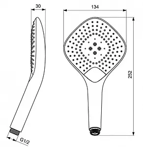 Лейка ручного душа Ideal Standard IdealRain Evo Jet Diamond XL3 хром B1760AA Лейка ручного душа Ideal Standard IdealRain Evo Jet Diamond XL3 хром B1760AA, 2