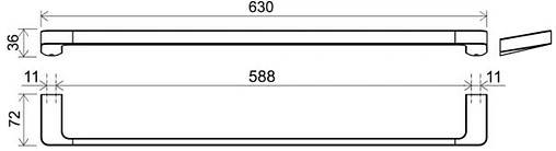 Полотенцедержатель Ravak 10° чёрный матовый X07P561