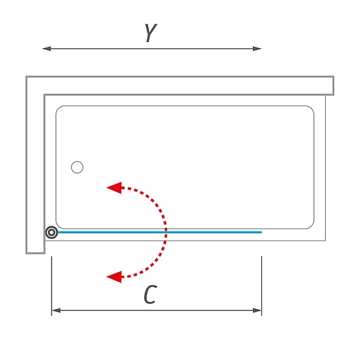 Шторка на ванну 800мм прозрачное стекло Roltechnik TV⅛00 706-8000000-00-02