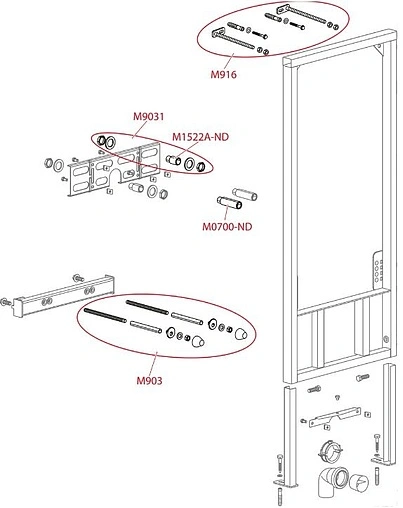 Инсталляция для биде AlcaPlast A105/850