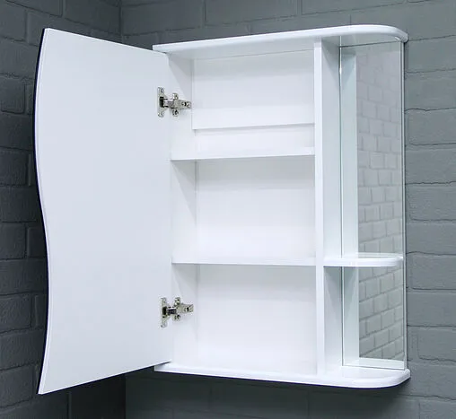 Шкаф-зеркало Айсберг Волна 1-50 L белый DA1030HZ