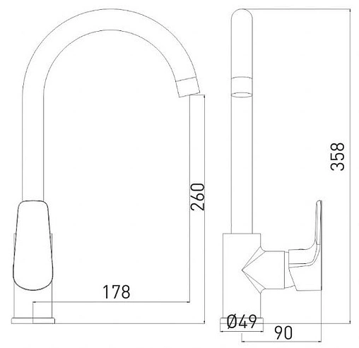 Смеситель для кухни Gross Aqua Evo хром 3243297C-B02