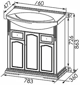 Тумба-умывальник напольная Aquanet Лагуна 75 белый 00175299+00175447 Тумба-умывальник напольная Aquanet Лагуна 75 белый 00175299+00175447, 2