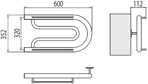 Полотенцесушитель водяной Terminus Фокстрот 1&quot; БШ 320х600 полированная сталь 4620768881022