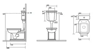 Унитаз-компакт с высоким бачком Kerasan Waldorf белый Унитаз-компакт с высоким бачком Kerasan Waldorf белый, 2