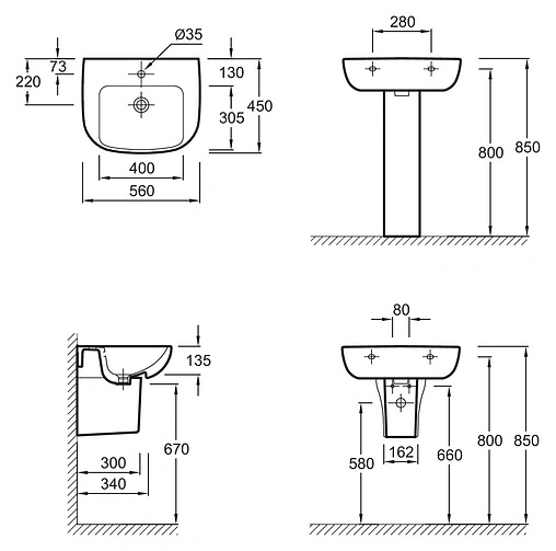 Раковина Jacob Delafon Odeon Up 56 белый E4737-00 Раковина Jacob Delafon Odeon Up 56 белый E4737-00