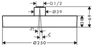 Лейка верхнего душа Hansgrohe Rainfinity 250 1jet шлифованная бронза/графит 26228140 Лейка верхнего душа Hansgrohe Rainfinity 250 1jet шлифованная бронза/графит 26228140, 2
