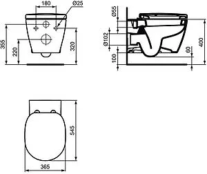 Комплект 3 в 1 Ideal Standard Connect W220102 Комплект 3 в 1 Ideal Standard Connect W220102, 3