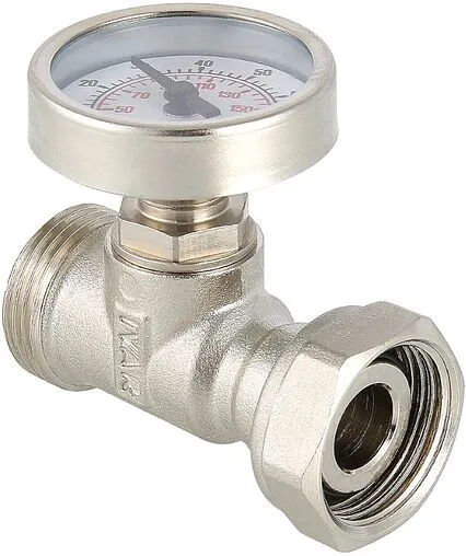Тройник коллекторный с термометром (0-80°С) ¾&quot;ек x ¾&quot;ек Valtec VT.4615.0.0