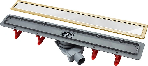 Лоток душевой Set 650мм h=52мм 0.8л/сек Pestan Confluo Premium White Glass Gold Line 650 13100091