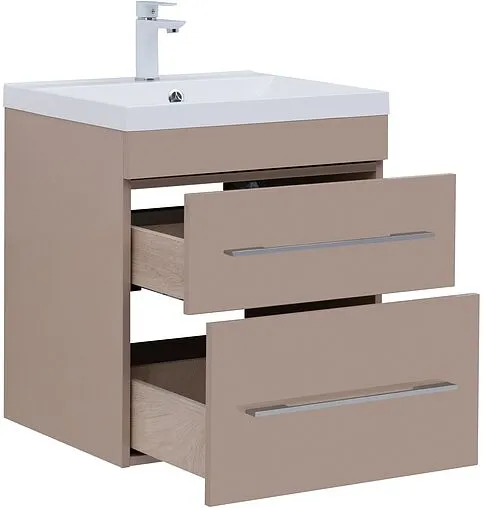 Тумба-умывальник подвесная Aquanet Верона 60 капучино 00304536+00281220