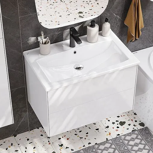 Тумба под умывальник подвесная Aquaton Сохо 60 белый глянец 1A258001AJ010