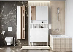 Шкаф-зеркало Aquaton Сканди 90 белый 1A252302SD010 Шкаф-зеркало Aquaton Сканди 90 белый 1A252302SD010, 4