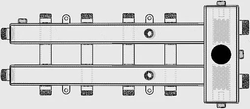 Распределительный коллектор 5 контуров с гидрострелкой 1¼&quot;н x 1&quot;н Север-М5 1925011