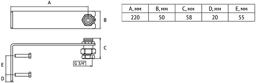 Кронштейн для настенного монтажа мембранного бака с отсекающим клапаном ¾&quot;в x ¾&quot;н Uni-Fitt 853B3300