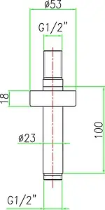 Держатель верхнего душа на потолок Fiore хром 35BTS002 Держатель верхнего душа на потолок Fiore хром 35BTS002, 2