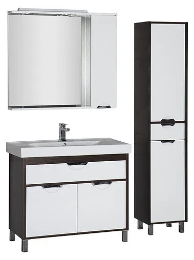 Шкаф-зеркало Aquanet Гретта 100 R белый/венге 00173996