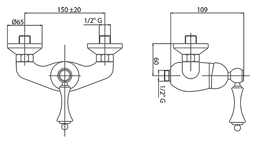 Смеситель для душа Cezares Margot бронза/белый MARGOT-DM-02-Bi