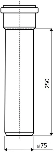 Труба канализационная внутренняя D=75мм L=250мм Ostendorf HTEM 113010