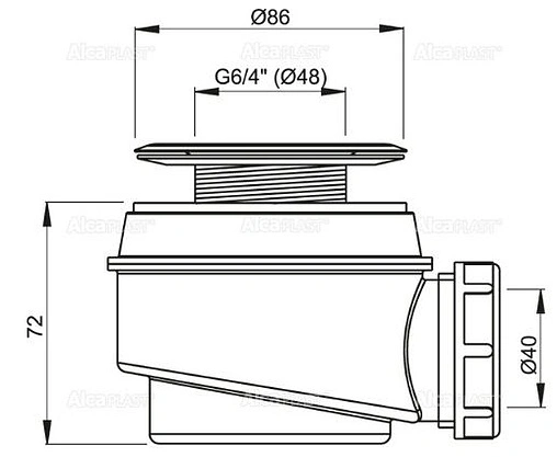 Сифон для душевого поддона AlcaPlast хром A46-60